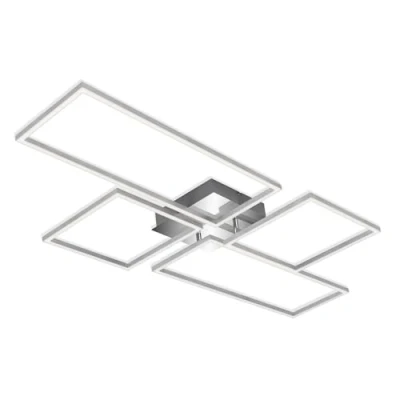 Imagen de BRILONER Leuchten Lámpara de Techo LED, Luz Regulable, Control Remoto Incl., Temperatura, Función Nocturna, 54 Vatios, 5.500 Lúmenes, Cromado Aluminio, 1100x540x98 mm