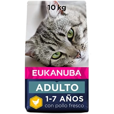 Imagen de Eukanuba Alimento seco para gatos adultos, rica en pollo fresco, 10 kg
