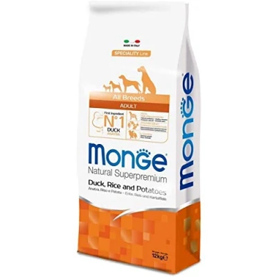 Imagen de Monge All Breeds, alimento para Perros, con Pato/arroz/Patatas, 12 kg