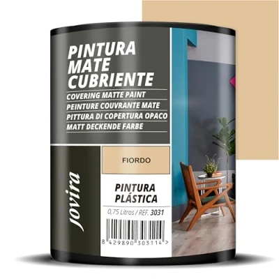 Imagen de JOVIRA PINTURAS Pintura Mate Cubriente 24 colores interior exterior con excelente poder cubriente. (750 Mililitros, Fiordo)