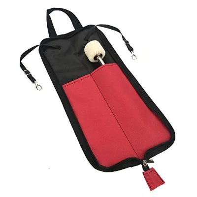 Imagen de Bolsa de Baquetas, 5 Colores Palillo del Tambor Almacenamiento Bolso Portatil Drumstick(Rojo)