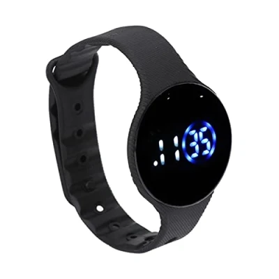 Imagen de Reloj Digital para Niños Inteligente, Correa de Silicona Resistente Al Agua Electrónico LED a Prueba Rayones Mujeres Mujeres(Negro)