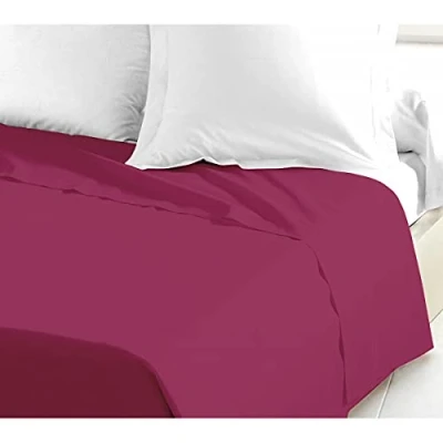 Imagen de Home Linge Passion Sábana Plana (1 Pieza, 100% algodón, 57 Hilos, 1 Persona, 180 x 290 cm), Color Fucsia