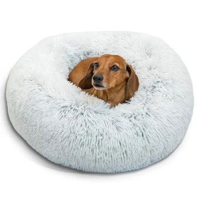Imagen de Best Friends by Sheri The Original Calming Donut Cama para Perros y Gatos Pelo sintético Lavable a máquina Gris Claro 58 x cm S