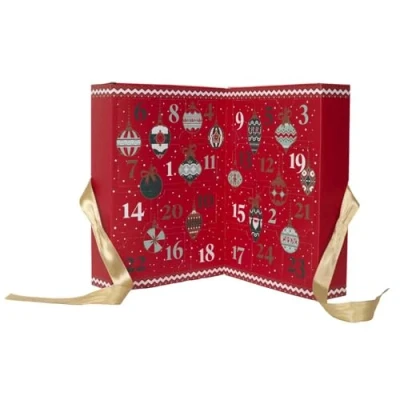 Imagen de HOME DECO FACTORY, BO0093, perfumadas, diseño festivo, ideal para crear un ambiente cálido. Tamaño: 24 velas, color: rojo cristal, tradicional calendario de adviento navideño