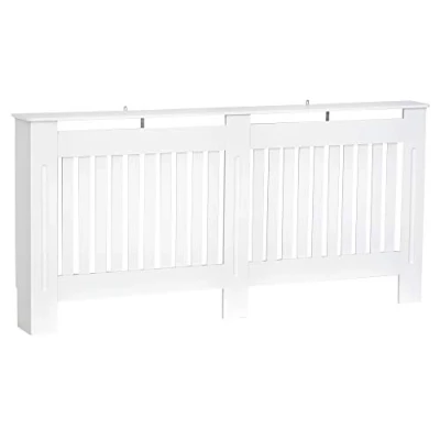 Imagen de HOMCOM Cubre Radiadores Cubreradiador de MDF Cubierta para Radiador Salón Dormitorio Pasillo 172x19x81 cm Blanco