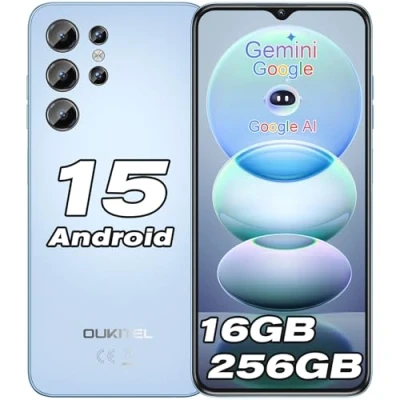 Imagen de OUKITEL C1 Pro Telefonos Moviles Libres Android 15 16GB RAM+256GB ROM/1TB, Batería 5150mAh Telefono Movil, 6,52&quot; HD+, Cámara 13MP, Triple 4G SIM Smartphone/Fingerprint/Face ID/OTG/3.5mm Jack