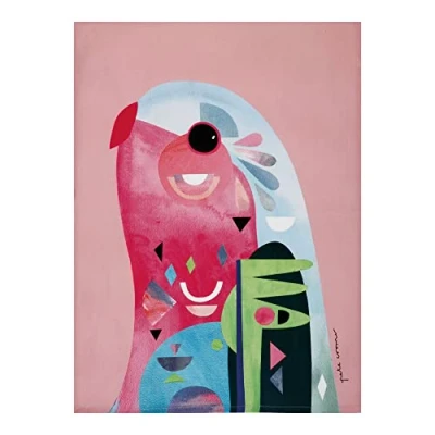 Imagen de Maxwell &amp; Williams Pete Cromer Paño de Cocina con Diseño Loro 100% Algodón, 50 x 70 cm Rosa