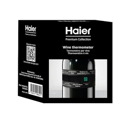 Imagen de Haier Termómetro para vino de acero inoxidable Lectura rápida y precisa la temperatura en 30 segundos, sin batería, fácil usar servir el forma óptima, indicador