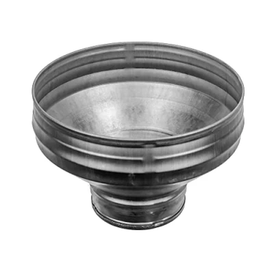 Imagen de Vent Systems Adaptador reductor de conducto 8 a 4 pulgadas, conector tubo para HVAC, sistemas ventilación, escapes y tiendas campaña. (acero galvanizado, 200 100 mm)
