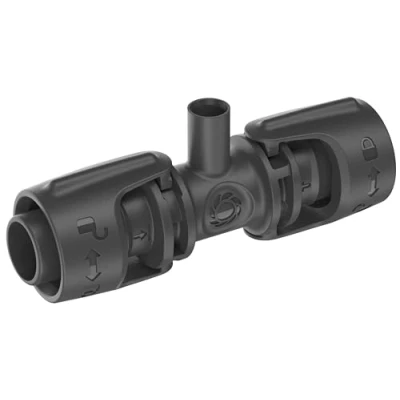 Imagen de Gardena sistema Micro Drip pieza en T para boquillas: conexión de tubos 13 mm con una boquilla, riego automático plantas, técnica Quick and Easy, reutilizable (13206 20)
