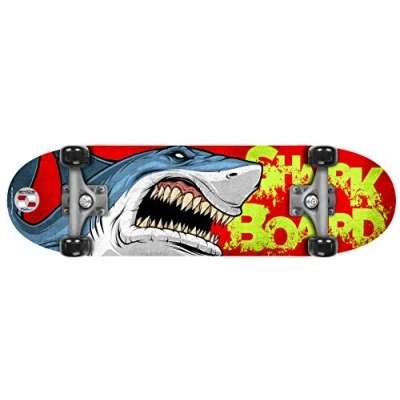 Imagen de Stamp Skate Board 28&quot;X8&quot; Shark SKIDS Control, Unisex Youth, Red