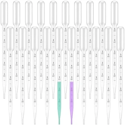 Imagen de 20 Piezas 5 ml Pipetas,Pipetas de Transferencia Plástico,Desechables Pipeta con Escala,Pipeta,Pipetas Plástico,para Laboratorio,Aceites Esenciales,Pinturas Acrílicas,Hornear