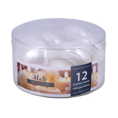 Imagen de DONAU Home Juego de velas flotantes/nácar blanco perlado / 12 unidades 2,8 x 4,8 cm diámetro 4 horas combustión/vela flotante Sans perfume/velas flotantes cálidas té/cena, boda