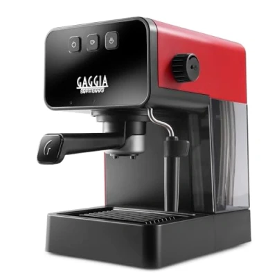 Imagen de Gaggia Cafetera manual estilo espresso y máquina de capuchino con espumador leche, rojo lava