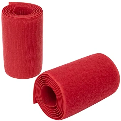 Imagen de AERZETIX C66016 Cinta/rollo de scratch 100mm 1 metro auto agarre organizador/sujetacables tira enganche bolsa prenda correa color: rojo frambuesa en poliamida y poliéster