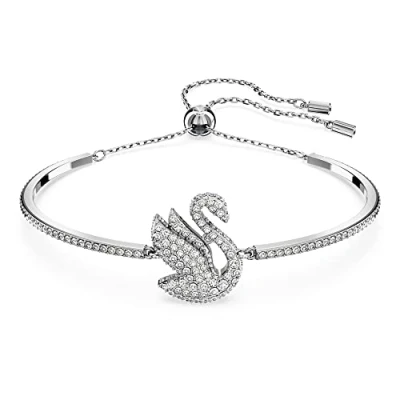 Imagen de Swarovski Brazalete Iconic Swan, Cisne, Blanco, Baño de rodio
