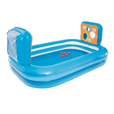 Imagen de Bestway 54170 Piscina Rectangular Hinchable Infantil con 2 Porterías Skill Shot 237x152x94 cm, Multicolor