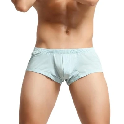 Imagen de 2022 Men Underwear Button Pouch New Comfy Soft Solid Sexy Low Waist Boxer Briefs U Convex Lingerie Underpants