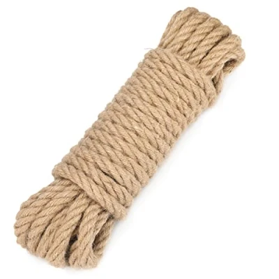 Imagen de jijAcraft Cuerda de Yute Cordel 12mm 10 Metros para Bricolaje, Decoración Muebles, Envoltura, Jardinería, árbol Gatos