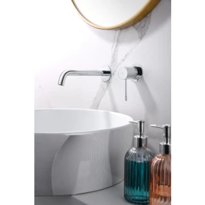 Imagen de Mice Grifo monomando empotrado para lavabo hecho de latón agua Frio/Caliente Griferia empotrada baño lavamanos Cromo GLG053
