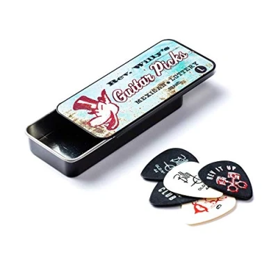 Imagen de JIM DUNLOP Púas R. Willy Nylon, Caja en metal de 6, Blanco et Negro, medium