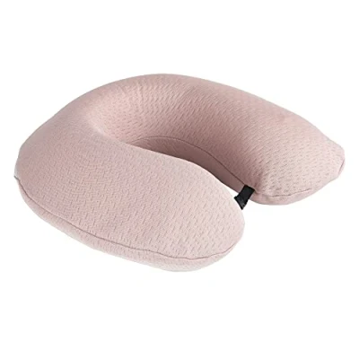 Imagen de Komfortec Almohada de Viaje, Cervical Espuma viscoelástica para avión, Coche, autobús, Tren y Camping, en Forma U, Ligera, Color Rosa