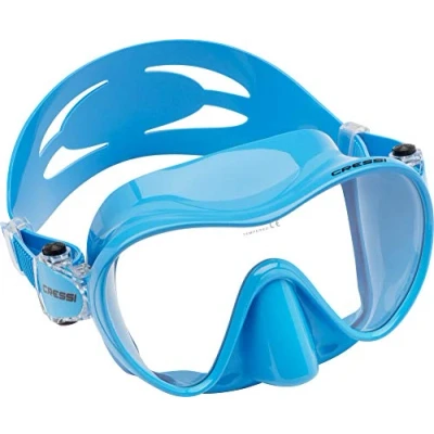 Imagen de Cressi F1 Small Mask, Maschera Subacquea Monovetro Temperato del Tipo Frameless, Dimensioni ridotte Unisex Bambino, Blu, S