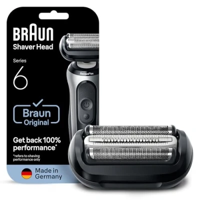 Imagen de Braun Cabezal de repuesto original para afeitadora eléctrica serie 6, recupera el rendimiento del 100%, compatible con afeitadoras 60, 61, 62 generaciones, 64B