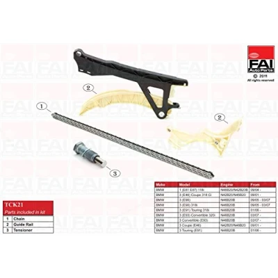 Imagen de FAI AutoParts TCK21 Juego de Cadena distribución con juntas, sin ruedas dentadas Símplex, pasadores BMW: 3 Coupé, Berlina, 1 Hatchback