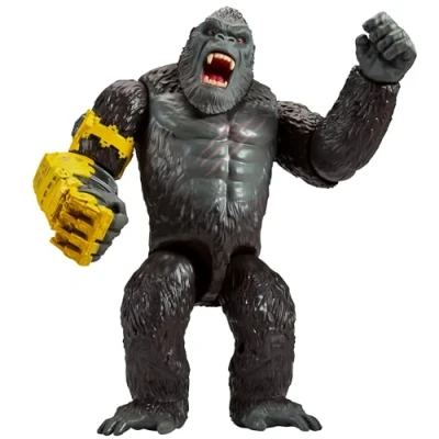 Imagen de Monsterverse Figura Giant King Kong basada en la película de Godzilla vs. Kong, 28 cm, Accesorios incluidos para recrear luchas, Múltiple puntos articulación, +3 años, Famosa (MN300200)