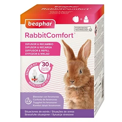 Imagen de Beaphar RabbitComfort Difusor Antiestrés con Feromonas para Conejos Reduce Estrés y Ansiedad, Promueve Armonía Entre Conejos, Arañazos, Miedos, Cambios Entorno, Ruidos 48 ml
