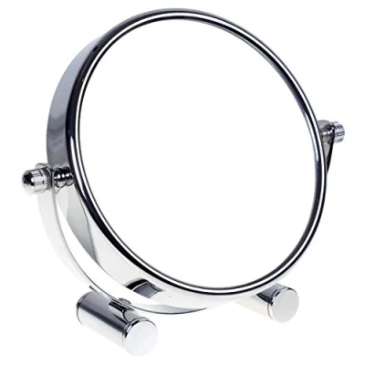 Imagen de HIMRY® Espejo de Baño 6&#039;&#039; Aumento 10x para Afeitar y Maquillar, compacto viajar, mesa, con Doble Cara? 1x Ampliación, Rotación 360 Grados, 6 pulgadas, Plateado, KXD3142