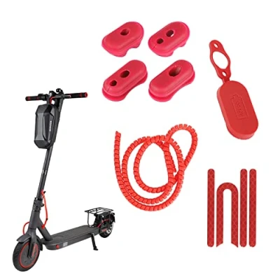 Imagen de Fututech Kit de accesorios protección para Xiaomi M365 1S Lite Essential MI3 Pro Pro2 Funda protectora Scooter eléctrico (rojo)