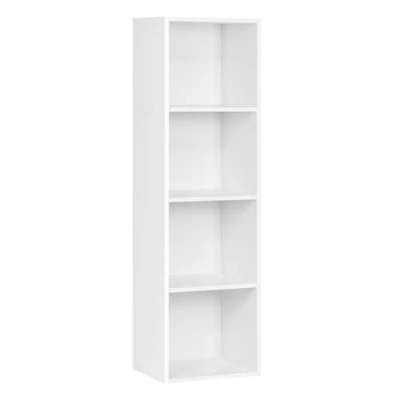 Imagen de WOLTU Estantería Libros con 4 Cubos Compartimentos, Estanteria Columna Alta, Estantes de Piso para Exposición, Libreria Blanca Oficina, Habitacion y Estudio Juvenil, 30x24x106cm SK003ws4