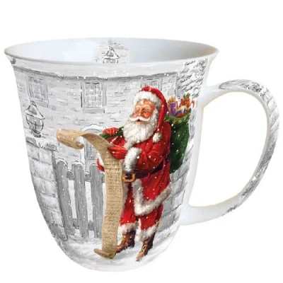 Imagen de Ambiente Taza de porcelana fina, 0,4 l, lista deseos Navidad, perfecta como regalo