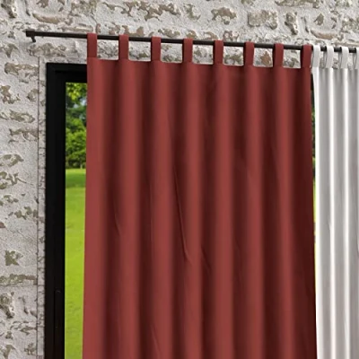 Imagen de Soleil d&#039;ocre Cortina con Patas de Microfibra Lavada Boheme, 140 x 250 cm, Rojo (Ladrillo)