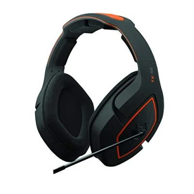 Imagen de Gioteck TX50 Cascos Gaming, Cable Audio Jack 3,5 mm, Control de Sonido, Driver 50 con Microfono para PS4, PS5, Xbox One, Series X S, Nintendo Switch y PC (Naranja Negro) (PS4)
