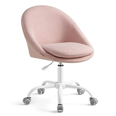 Imagen de SONGMICS Juego de 2, Sillas Oficina en Casa, Giratorias, Escritorio, Acolchada con Espuma, Altura Ajustable, para Estudio, Dormitorio, Rosa OBG920P01