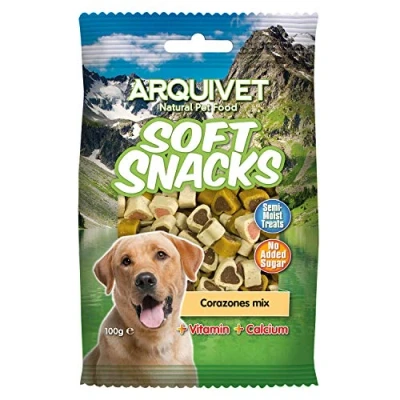 Imagen de Arquivet Soft Snacks para Perro Corazones Mix, 100 g (Paquete de 1)