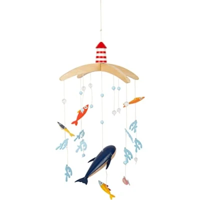 Imagen de Small Foot Gran Océano, de Madera, móvil 3D Aspecto marítimo, Ideal para niños pequeños y bebés, 12290 Juguete, Multicolor