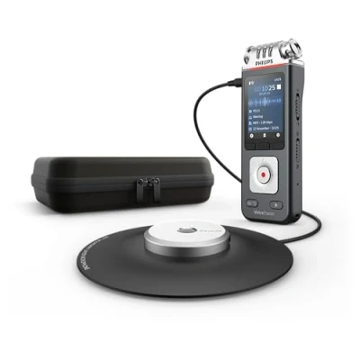 Imagen de Grabadora de voz Philips DVT8110, 8GB, 2147 h, MP3, Pantalla LCD, MicroSD, Negro / Gris