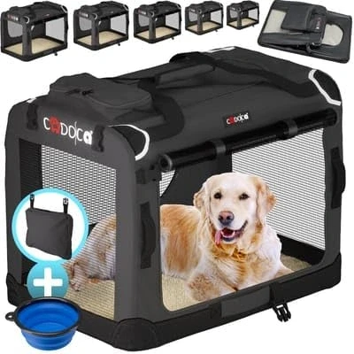 Imagen de Cadoca Transportadora Mascotas Talla M Plegable 60x43x45cm Transportín Bolsa Viajes Perros Gatos