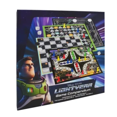 Imagen de Cartamundi Compendio de Juegos Lightyear, Disfruta 4 Diferentes Mesa, Incluyendo Nueve Hombres Morris, Draughts, Ludo, Juego Mesa escaleras, Gran Regalo para Mayores años