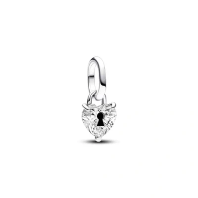 Imagen de PANDORA ME Colgante mini con diseño de cerradura en forma corazón plata ley circonita cúbica transparente y esmalte negro