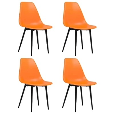 Imagen de vidaXL 4X Sillas de Comedor Asiento Mobiliario Muebles Oficina Despacho Salón Sala Estar Cocina Escritorio Relajación PP Naranja