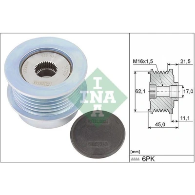 Imagen de INA 535 0367 10 Rueda Libre Alternador se requiere herramiente especial para montaje VOLVO: XC60 I
