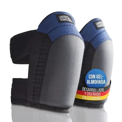 Imagen de LauterSchutz® Rodilleras profesionales de gel para trabajar por capas en el suelo con revestimiento antideslizante y cómodo cierre doble, artesanos bricoladores (Estilo: Estándar)