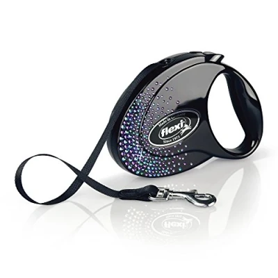 Imagen de Flexi Glam Splash Mystic Tape Onyx Black Correa retráctil Mediana para Perros de hasta 25 kg, Color Negro