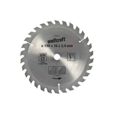 Imagen de wolfcraft Disco de sierra circular mano CV, serie marrón I 6731000 Cortes rápidos y bastos